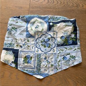 Abercrombie Blue and Cream Floral Bandana Top